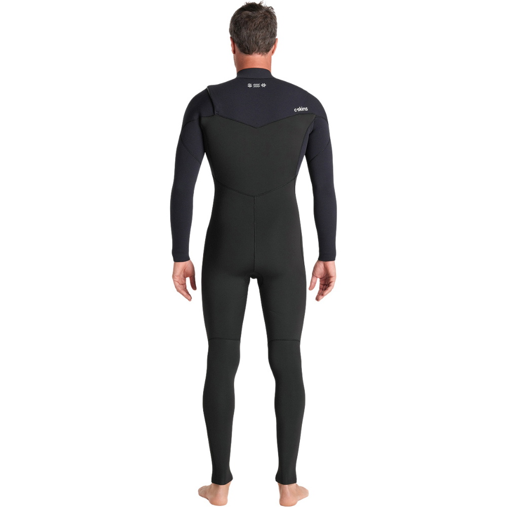 2026 C-Skins Da Uomo Nuwave Session 4/3mm Chest Zip Muta C-NSE43MCZ - Black / Black X / Silver